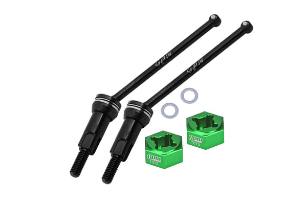 4140 Medium Carbon Steel Front Or Rear CVD Drive Shafts With Aluminum 7075 Wheel Hex For Arrma 1:18 4WD GRANITE GROM MEGA 380 BRUSHED-ARA2102 / TYPHON GROM MEGA 380 BRUSHED-ARA2106 Upgrades - Green