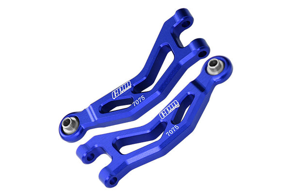 Aluminum 7075 Alloy Front Upper Suspension Arms For Arrma 1/14 MOJAVE GROM MEGA 380 BRUSHED 4X4 SMALL SCALE DESERT TRUCK RTR-ARA2104 Upgrades - Blue