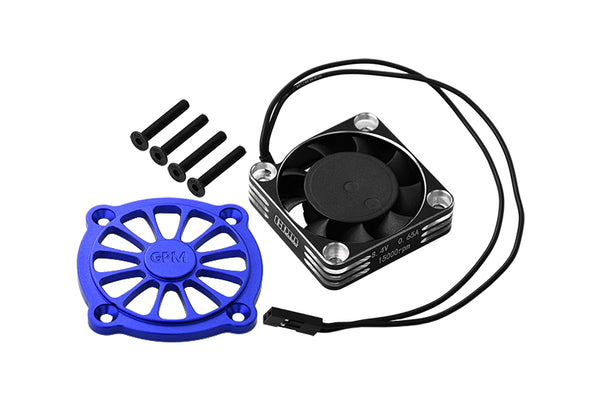 Aluminum 6061 Motor Heatsink With Metal Frame Cooling Fan And Protective Cover For Arrma 1/10 GORGON 4X2 Mega 550 Brushed Monster Truck-ARA3230 Upgrades - Blue