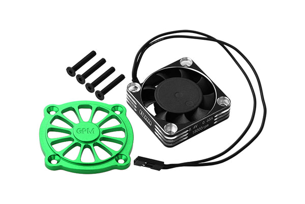 Aluminum 6061 Motor Heatsink With Metal Frame Cooling Fan And Protective Cover For Arrma 1/10 GORGON 4X2 Mega 550 Brushed Monster Truck-ARA3230 Upgrades - Green