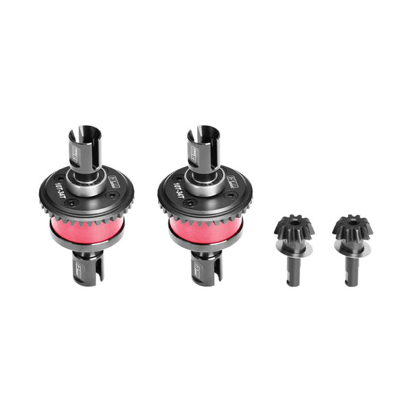 Steel+Aluminum Front and Rear Complete Differential Set For Arrma 1:8 KRATON 6S V6 / NOTORIOUS V6 / OUTCAST / TALION / 1:7 MOJAVE EXB /FIRETEAM / BIG ROCK 6S Upgrades - Red