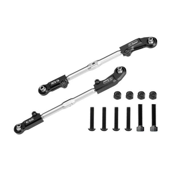Aluminum 7075-T6 + Stainless Steel Adjustable Front Steering Tie Rod For Arrma 1:8 KRATON 6S EXB V2 V6 / NOTORIOUS V5 V6 / OUTCAST / TALION / 1:7 BIG ROCK 6S Upgrades - Black