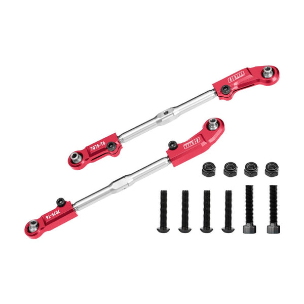 Aluminum 7075-T6 + Stainless Steel Adjustable Front Steering Tie Rod For Arrma 1:8 KRATON 6S EXB V2 V6 / NOTORIOUS V5 V6 / OUTCAST / TALION / 1:7 BIG ROCK 6S Upgrades - Red