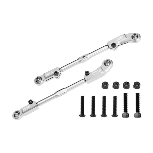 Aluminum 7075-T6 + Stainless Steel Adjustable Front Steering Tie Rod For Arrma 1:8 KRATON 6S EXB V2 V6 / NOTORIOUS V5 V6 / OUTCAST / TALION / 1:7 BIG ROCK 6S Upgrades - Silver