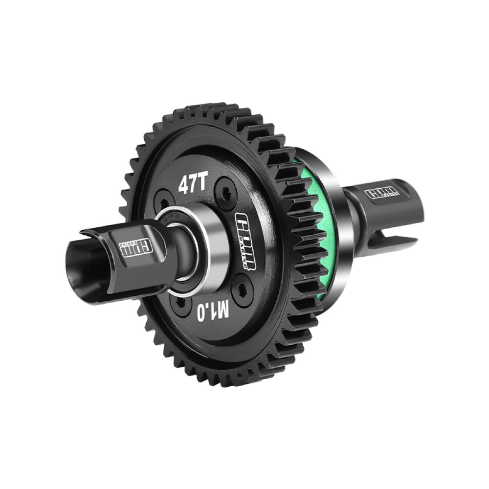 20CrMnTi Steel Main Gear 47T  1.0 + Aluminum 7075 Alloy Center Complete Differential For Arrma 1:8 KRATON 6S / OUTCAST / TALION / NOTORIOUS / 1:7 MOJAVE 6S / FIRETEAM / BIG ROCK - Green