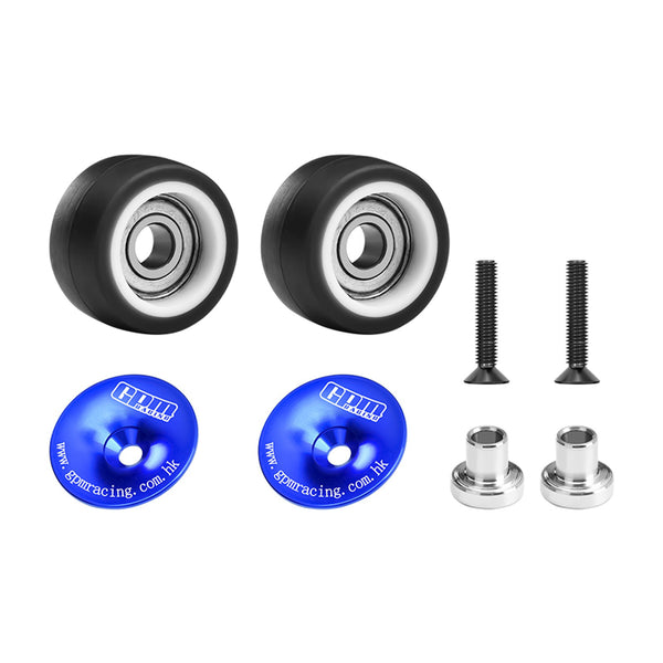 Aluminum 7075-T6 Alloy Wheelie Bar Wheel & Bearing For Arrma 1:16 QUAKE GROM / GORGON GROM Brushed Monster Truck Upgrades - Blue