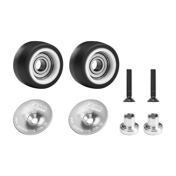 Aluminum 7075-T6 Alloy Wheelie Bar Wheel & Bearing For Arrma 1:16 QUAKE GROM / GORGON GROM Brushed Monster Truck Upgrades - Silver