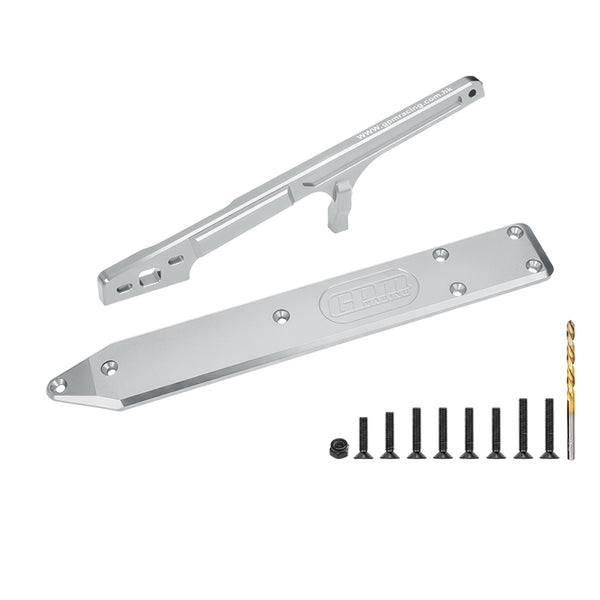 Aluminum 7075 Alloy Rear Brace and Rear Chassis Skid Plate Brace 6mm For ARRMA 1/7 Talion 6S EXB V6 Brushless Speed Truck-ARA7707V6 Upgrades - Silver