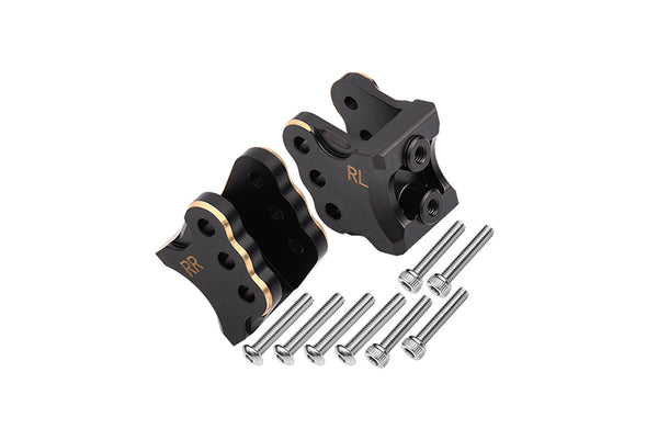 Axial 1/10 RBX10 Ryft 4WD Rock Bouncer AXI03005 Brass Rear Axle Mount Set For Suspension Links (Gold Inlay Version) - 10Pc Set Black