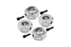Axial 1/10 RBX10 Ryft 4WD Rock Bouncer Aluminum Hex Adapters 6mm Thick - 8Pc Set Silver