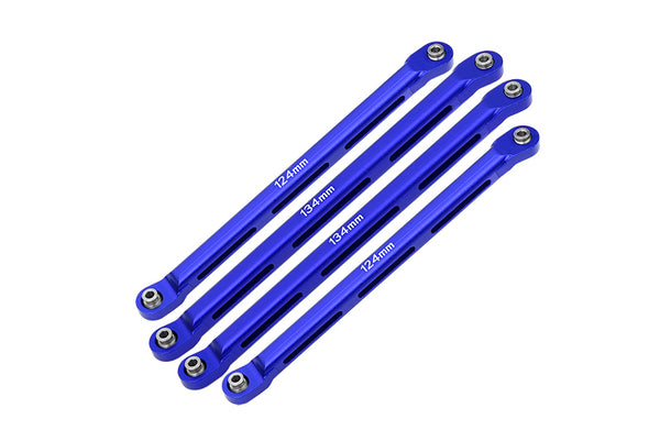 Axial 1/10 RBX10 Ryft 4WD Rock Bouncer AXI03005 Aluminum Front Upper & Lower Chassis Links Parts Tree - 4Pc Set Blue