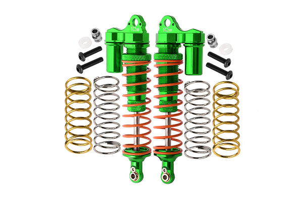 Traxxas Rustler 4X4 VXL (67076-4) / Hoss 4X4 VXL (90076-4) Aluminum Rear Adjustable L-Shape Piggy Back Shocks 102mm - 1Pr Set Green
