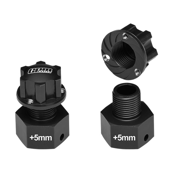 Losi 1/6 Super Baja Rey 4X4 Desert Truck Aluminum Wheel Hex Adapter (+5mm) - 6Pc Set Black