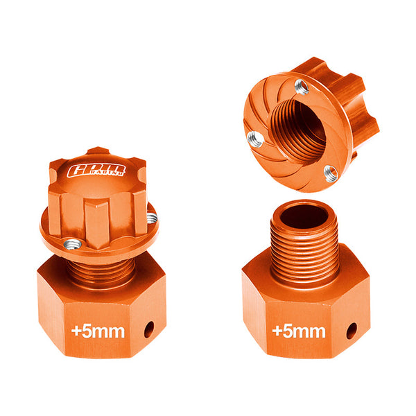 Aluminum Wheel Hex Adapter (+5mm) For Losi 1/6 Super Baja Rey 4X4 Desert Truck Upgrades - Orange