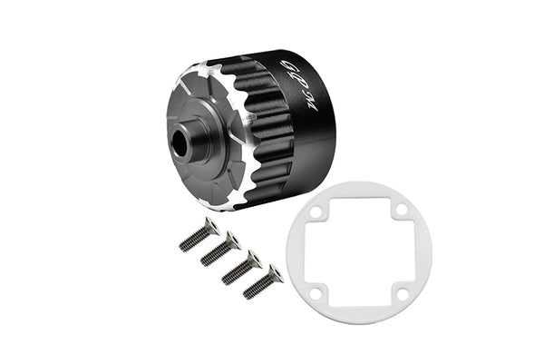 Aluminium Front, Center, Rear Diff Case For LOSI 1:6 4WD Super Baja Rey LOS05013 / Super Baja Rey 2.0 LOS05021 Upgrades - Black