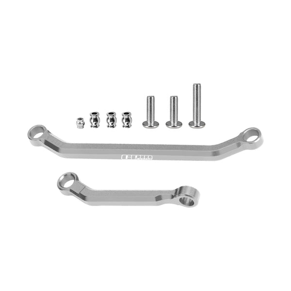 Aluminum 7075-T6 Alloy Tie Rod Link & Drag Link Set For Axial 1/30 SCX30 Ford Bronco AXI-2048 / Jeep Wrangler AXI-2261 Rock Crawler Upgrades - Gray Silver