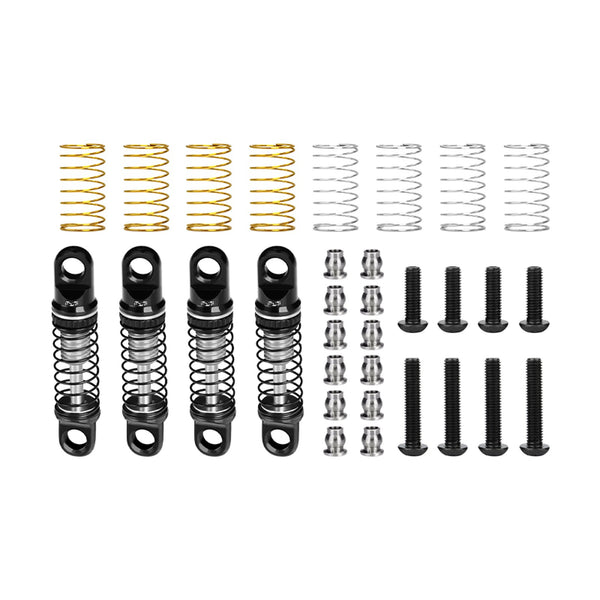 Aluminum Alloy Adjustable Shock Set 22mm For Axial 1/30 SCX30 Ford Bronco AXI-2048 / Jeep Wrangler AXI-2261 Rock Crawler Upgrades - Silver