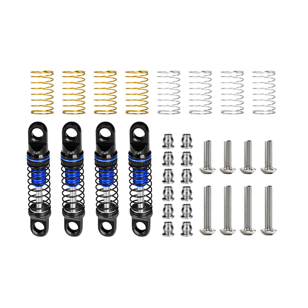 Aluminum Alloy Adjustable Shock Set 26mm For Axial 1/30 SCX30 Ford Bronco AXI-2048 / Jeep Wrangler AXI-2261 Rock Crawler Upgrades - Blue