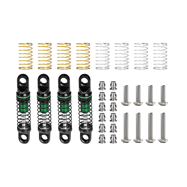 Aluminum Alloy Adjustable Shock Set 26mm For Axial 1/30 SCX30 Ford Bronco AXI-2048 / Jeep Wrangler AXI-2261 Rock Crawler Upgrades - Green