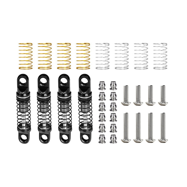Aluminum Alloy Adjustable Shock Set 26mm For Axial 1/30 SCX30 Ford Bronco AXI-2048 / Jeep Wrangler AXI-2261 Rock Crawler Upgrades - Gray Silver