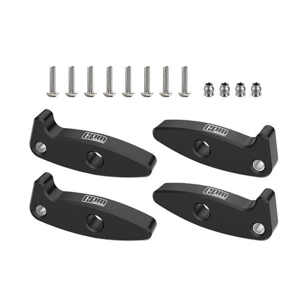 Aluminum 7075-T6 Alloy Flex Blades Extensions (Droop Flex Mod) For Axial 1:30 SCX30 Ford Bronco / SCX30 Jeep Wrangler JLU / Chevrolet K10 Rock Crawler Upgrades - Black