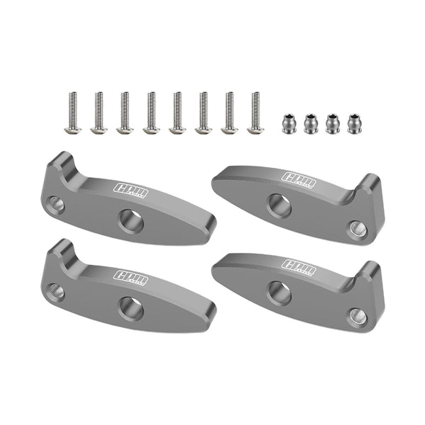 Aluminum 7075-T6 Alloy Flex Blades Extensions (Droop Flex Mod) For Axial 1:30 SCX30 Ford Bronco / SCX30 Jeep Wrangler JLU / Chevrolet K10 Rock Crawler Upgrades - Gray Silver