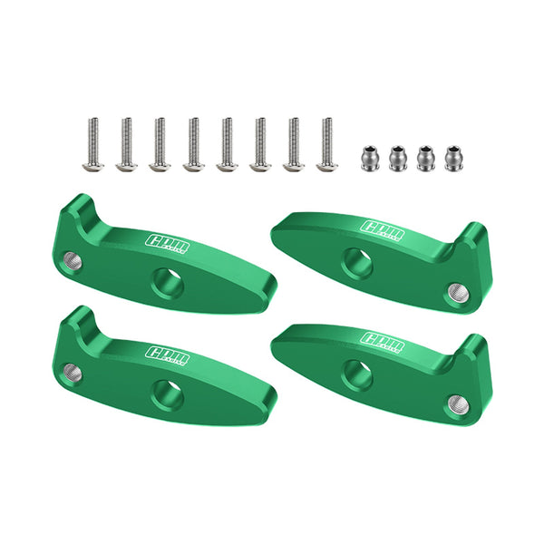Aluminum 7075-T6 Alloy Flex Blades Extensions (Droop Flex Mod) For Axial 1:30 SCX30 Ford Bronco / SCX30 Jeep Wrangler JLU / Chevrolet K10 Rock Crawler Upgrades - Green