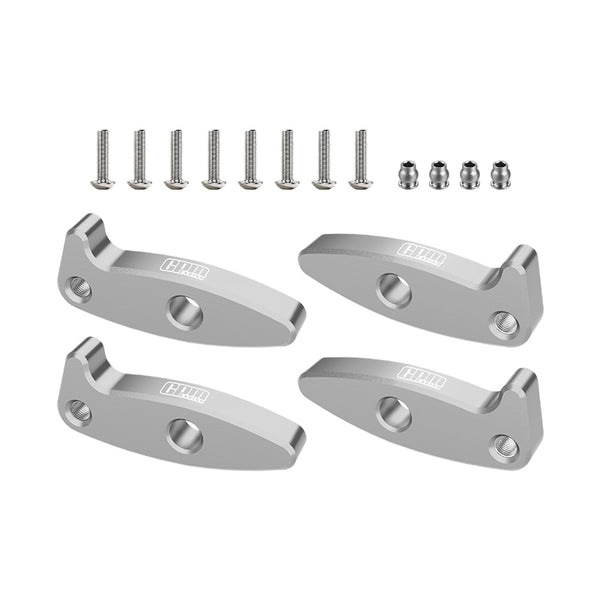 Aluminum 7075-T6 Alloy Flex Blades Extensions (Droop Flex Mod) For Axial 1:30 SCX30 Ford Bronco / SCX30 Jeep Wrangler JLU / Chevrolet K10 Rock Crawler Upgrades - Silver