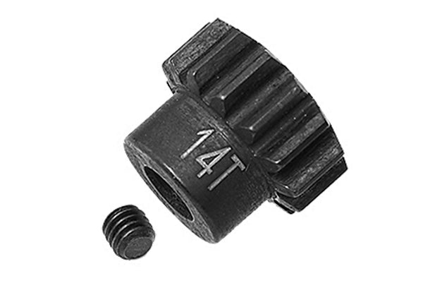 High Carbon Steel Motor Gear 14T For Axial 1/6 SCX6 Jeep JLU Wrangler AXI05000 - 2Pc Set Black