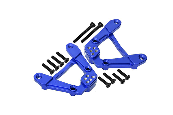 Aluminum Adjustable Rear Damper Mount For Axial 1/6 SCX6 Jeep JLU Wrangler AXI05000 - 12Pc Set Blue - JTeamhobbies