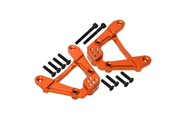 Aluminum Adjustable Rear Damper Mount For Axial 1/6 SCX6 Jeep JLU Wrangler AXI05000 - 12Pc Set Orange
