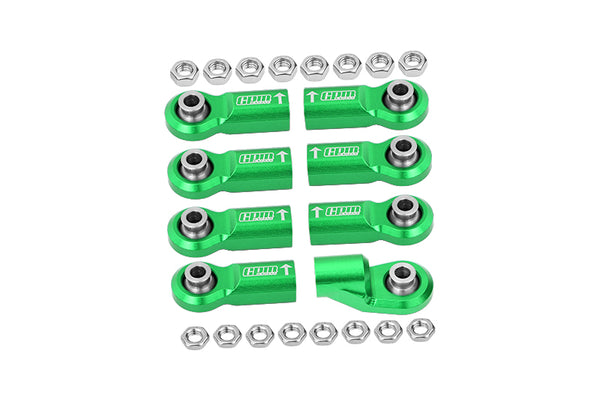 Front Link Bar Aluminum Ball Ends For Axial 1/6 SCX6 Jeep JLU Wrangler AXI05000 - 8Pc Set Green