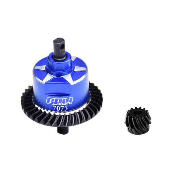 4140 Carbon Steel + Aluminum 7075 Alloy Rear Complete Differential FOR Traxxas 1:10 Slash 4X4 / Slash Low-CG / Hoss 3S / Rustler VXL / 1:7 XO-01 / 1:8 Jato 4X4 VXL Upgrade Parts - Blue