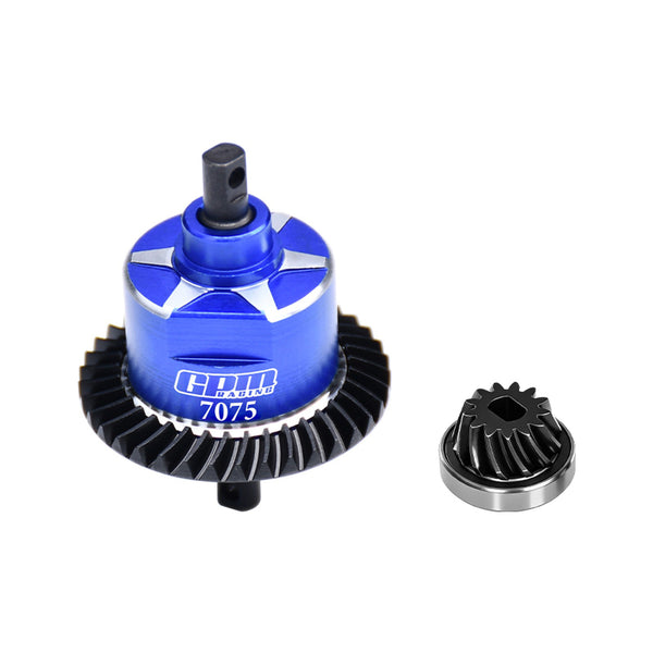 4140 Carbon Steel + Aluminum 7075 Alloy Rear Complete Differential FOR Traxxas 1:10 Slash 4X4 / Slash Low-CG / Hoss 3S / Rustler VXL / 1:7 XO-01 / 1:8 Jato 4X4 VXL Upgrade Parts - Blue