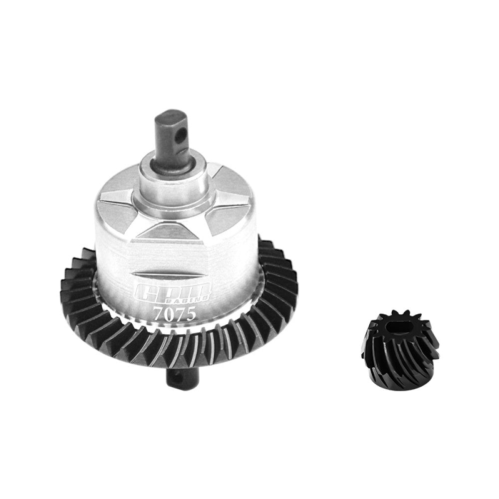 4140 Carbon Steel + Aluminum 7075 Alloy Rear Complete Differential FOR Traxxas 1:10 Slash 4X4 / Slash Low-CG / Hoss 3S / Rustler VXL / 1:7 XO-01 / 1:8 Jato 4X4 VXL Upgrade Parts - Silver