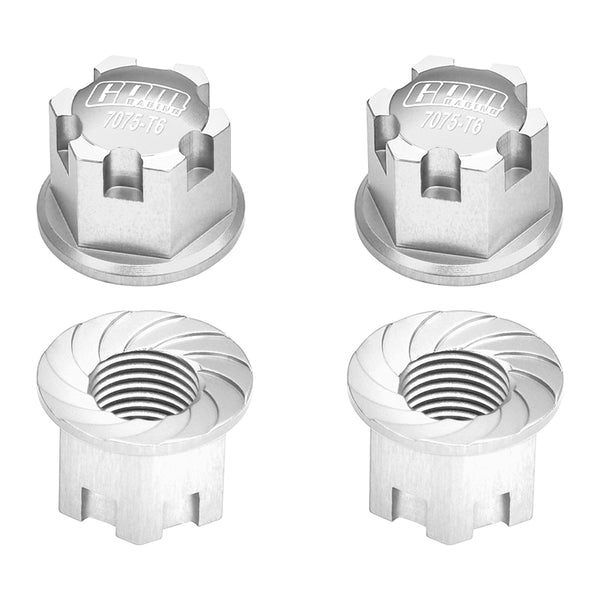 Aluminium 7075-T6 Wheel Lock for Traxxas 1:8 4WD Sledge / 1:5 X Maxx 6S / X Maxx 8S / XRT 8S / 1:6 Sand Car 8S / 1:10 E-Revo 2.0 VXL / 1:10 Maxx with WideMAXX - 4Pc Set Silver