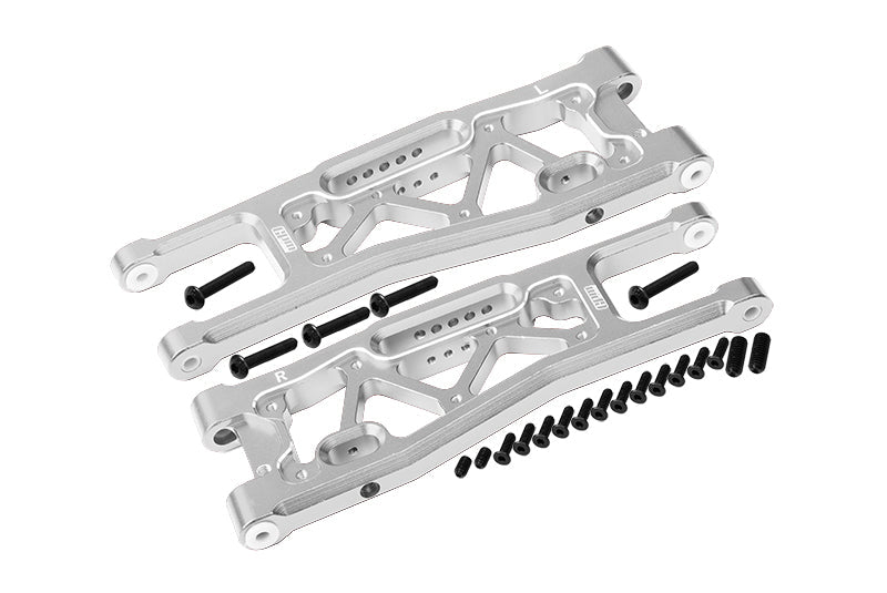 Aluminum 6061-T6 Front Lower Arms For Traxxas 1/8 4WD Sledge Monster Truck 95076-4 Upgrades - Silver