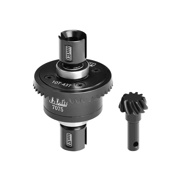 20Crmnti Steel + 7075 Alloy 10/43T Front Or Rear Complete Differential For Traxxas 1/8 4WD Sledge Monster Truck-95076-4 Upgrades - Black