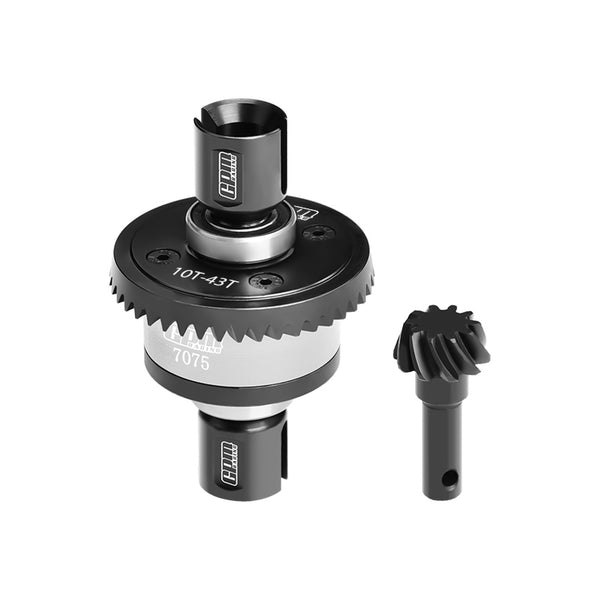 20Crmnti Steel + 7075 Alloy 10/43T Front Or Rear Complete Differential For Traxxas 1/8 4WD Sledge Monster Truck-95076-4 Upgrades - Silver