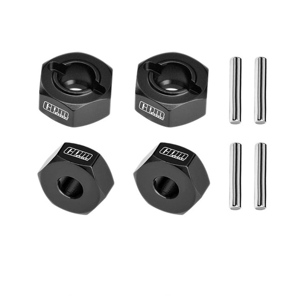 Aluminum 7075-T6 Alloy Front and Rear 12mm Wheel Hub Axle Hole 6mm For Traxxas 1:10 Ford Fiesta ST / Bigfoot 2S / Rustler 2S / Slash 4X4 VXL / Ford Raptor R / Stampede / 1:8 JATO 4X4 VXL - Black