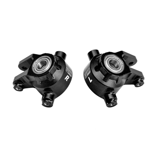 Aluminum 7075 Alloy Front Steering Blocks With Oversize Bearing For Traxxas 1:8 JATO 4X4 VXL / 1:10 BIGFOOT / FORD F-150 RAPTOR / RUSTLER / SLASH / STAMPEDE / FORD FIESTA ST RALLY - Black