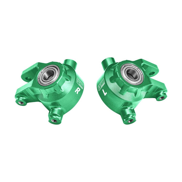 Aluminum 7075 Alloy Front Steering Blocks With Oversize Bearing For Traxxas 1:8 JATO 4X4 VXL / 1:10 BIGFOOT / FORD F-150 RAPTOR / RUSTLER / SLASH / STAMPEDE / FORD FIESTA ST RALLY - Green