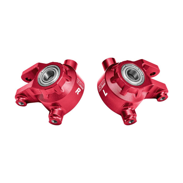 Aluminum 7075 Alloy Front Steering Blocks With Oversize Bearing For Traxxas 1:8 JATO 4X4 VXL / 1:10 BIGFOOT / FORD F-150 RAPTOR / RUSTLER / SLASH / STAMPEDE / FORD FIESTA ST RALLY - Red