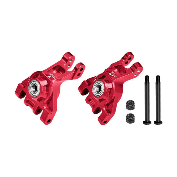 Aluminum 7075 Alloy Rear Stub Axle Carriers With Oversize Bearing For Traxxas 1:8 JATO 4X4 VXL / 1:10 BIGFOOT / FORD F-150 RAPTOR / RUSTLER / SLASH / STAMPEDE / FORD FIESTA ST RALLY - Red