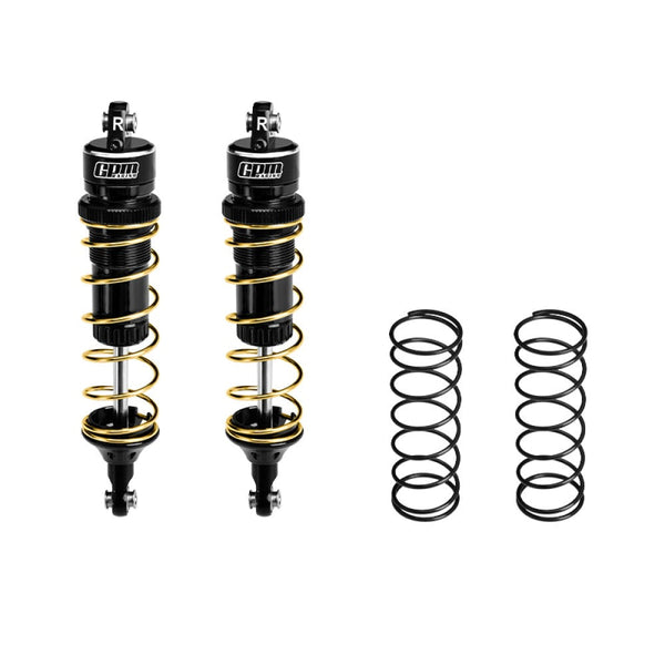 Aluminum 6061-T6 Alloy Rear Adjustable Spring Shock 104mm For Traxxas 1:8 JATO 4X4 VXL Brushless / 1:10 Rustler 4X4 Ultimate / Slash Ultimate / Slash Mudboss Racer Upgrades - Black