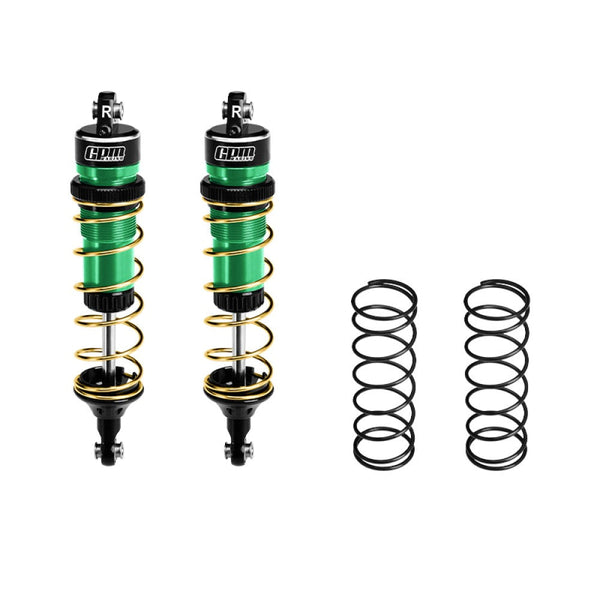 Aluminum 6061-T6 Alloy Rear Adjustable Spring Shock 104mm For Traxxas 1:8 JATO 4X4 VXL Brushless / 1:10 Rustler 4X4 Ultimate / Slash Ultimate / Slash Mudboss Racer Upgrades - Green