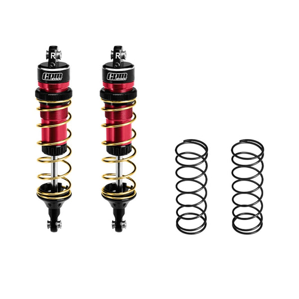 Aluminum 6061-T6 Alloy Rear Adjustable Spring Shock 104mm For Traxxas 1:8 JATO 4X4 VXL Brushless / 1:10 Rustler 4X4 Ultimate / Slash Ultimate / Slash Mudboss Racer Upgrades - Red