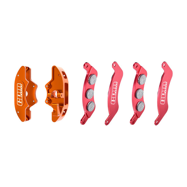 Aluminum 7075-T6 Alloy Front Brake Calipers & Brake Pads Left & Right For Traxxas 1/6 FUNCO PRO SCALE 2WD SAND CAR 8S-109076-4 Upgrades - Orange