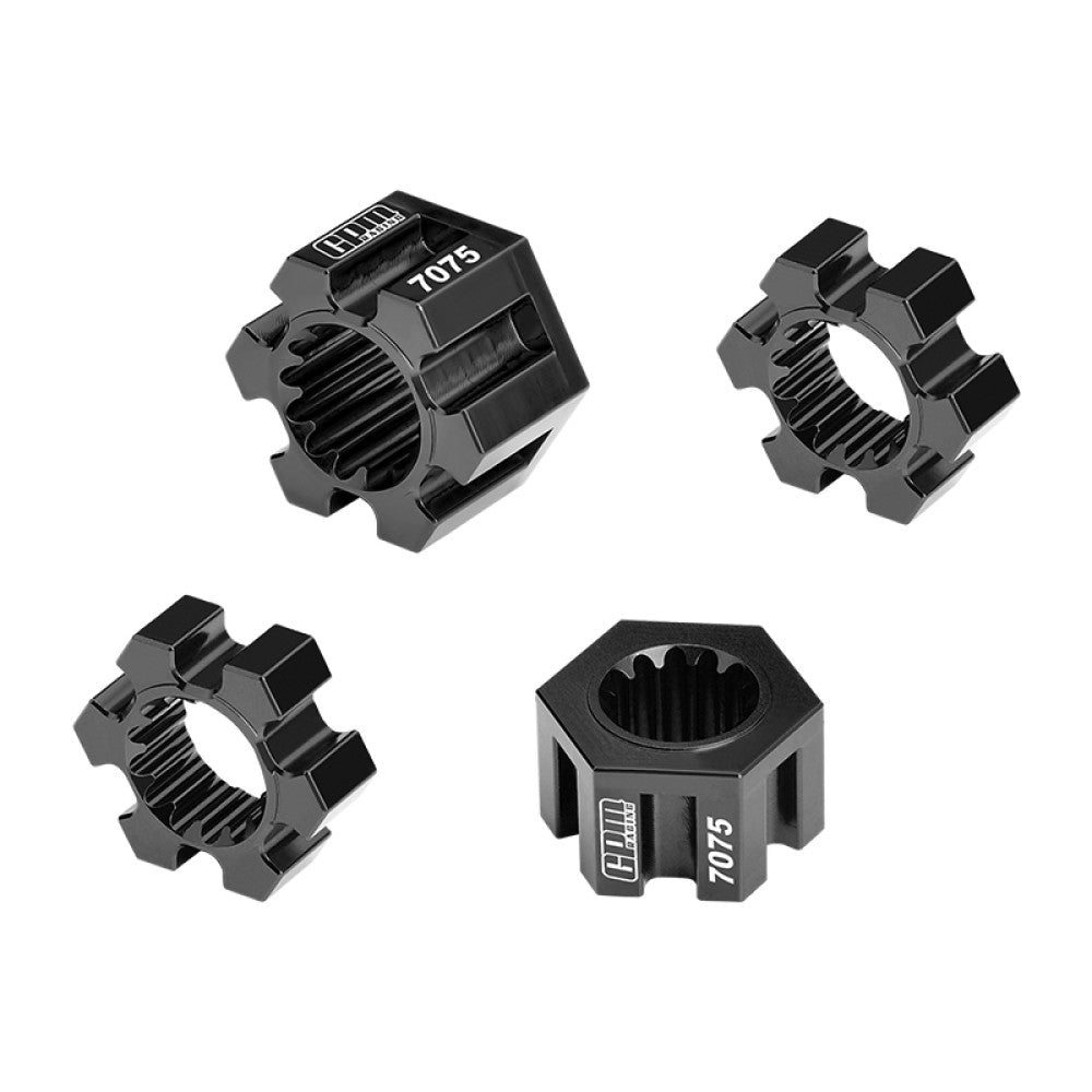 Aluminum 7075-T6 Alloy 24mm Wheel Hex Hubs For Traxxas 1/6 Funco Pro Scale 2WD Sand Car 8S-109076-4 Upgrades - Black