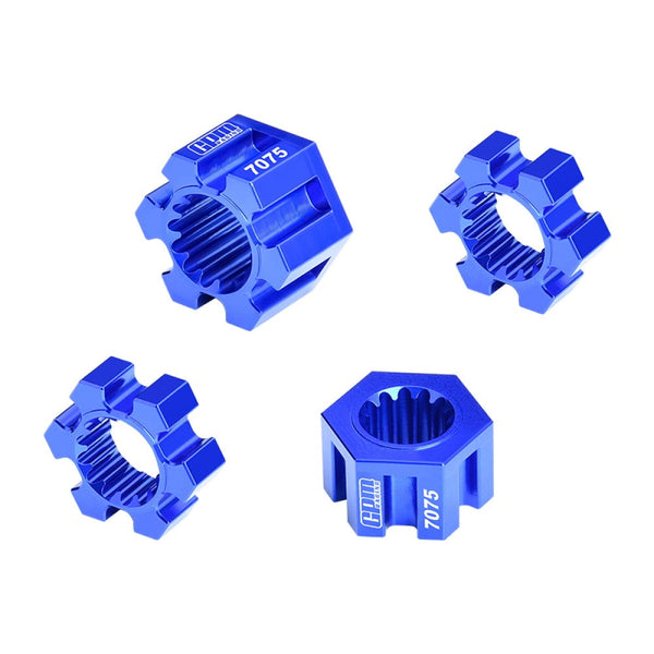 Aluminum 7075-T6 Alloy 24mm Wheel Hex Hubs For Traxxas 1/6 Funco Pro Scale 2WD Sand Car 8S-109076-4 Upgrades - Blue